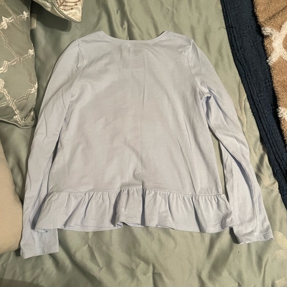 Iridescent unicorn light blue long sleeve top size 10 girls flare bottom - Picture 5 of 6
